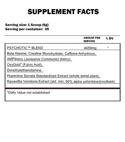 Insane Labz Psychotic Pre Workout (35 Servings)